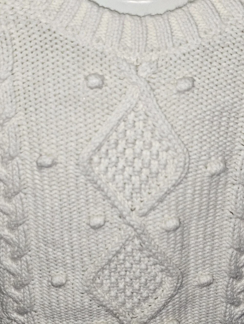 GAP 2T Classic Cable Knit Wome Sweater - White